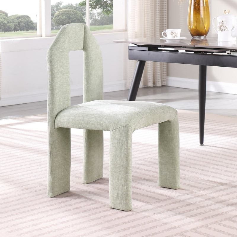 Bennett Chenille Fabric Upholstered Dining Chair in Mint, Set of 2 - 998Mint-C