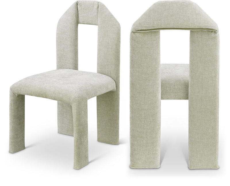 Bennett Chenille Fabric Upholstered Dining Chair in Mint, Set of 2 - 998Mint-C