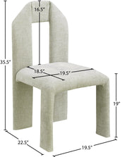 Bennett Chenille Fabric Upholstered Dining Chair in Mint, Set of 2 - 998Mint-C