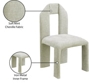 Bennett Chenille Fabric Upholstered Dining Chair in Mint, Set of 2 - 998Mint-C