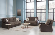 Bennett Love Seat (Armoni Brown)/W Brown Vynil - Gate FurnitureLoveseat