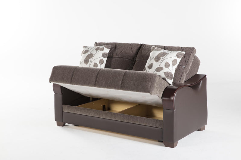Bennett Love Seat (Armoni Brown)/W Brown Vynil - Gate FurnitureLoveseat