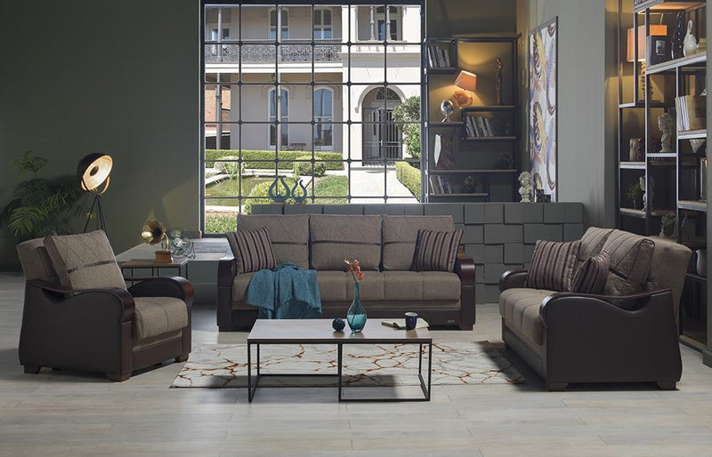 Bennett Love Seat (Redeyef Brown)/W Brown Vynil - Gate FurnitureLoveseat