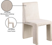 Benson Corduroy Fabric Upholstered Dining Chair in Beige, Set of 2 - 757Beige-C