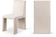 Benson Corduroy Fabric Upholstered Dining Chair in Beige, Set of 2 - 757Beige-C