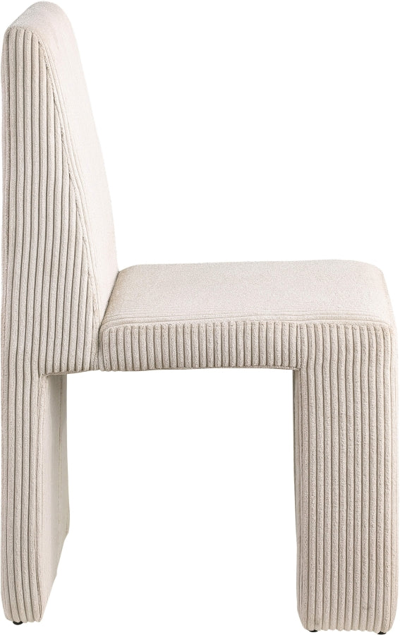 Benson Corduroy Fabric Upholstered Dining Chair in Beige, Set of 2 - 757Beige-C