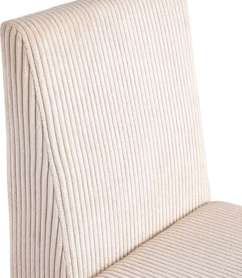 Benson Corduroy Fabric Upholstered Dining Chair in Beige, Set of 2 - 757Beige-C