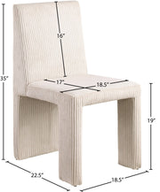 Benson Corduroy Fabric Upholstered Dining Chair in Beige, Set of 2 - 757Beige-C