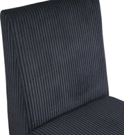 Benson Corduroy Fabric Upholstered Dining Chair in Black, Set of 2 - 757Black-C