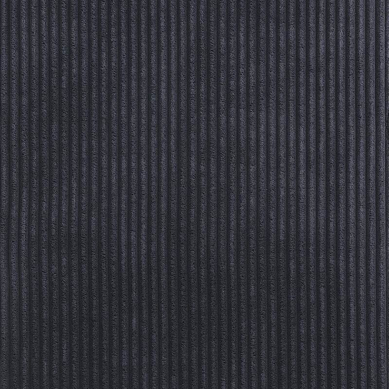 Benson Corduroy Fabric Upholstered Dining Chair in Black, Set of 2 - 757Black-C