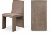 Benson Corduroy Fabric Upholstered Dining Chair in Brown, Set of 2 - 757Brown-C