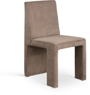 Benson Corduroy Fabric Upholstered Dining Chair in Brown, Set of 2 - 757Brown-C