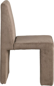 Benson Corduroy Fabric Upholstered Dining Chair in Brown, Set of 2 - 757Brown-C