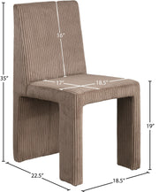 Benson Corduroy Fabric Upholstered Dining Chair in Brown, Set of 2 - 757Brown-C