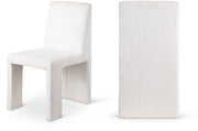 Benson Corduroy Fabric Upholstered Dining Chair in Cream, Set of 2 - 757Cream-C
