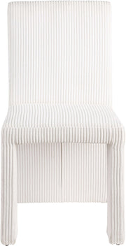 Benson Corduroy Fabric Upholstered Dining Chair in Cream, Set of 2 - 757Cream-C