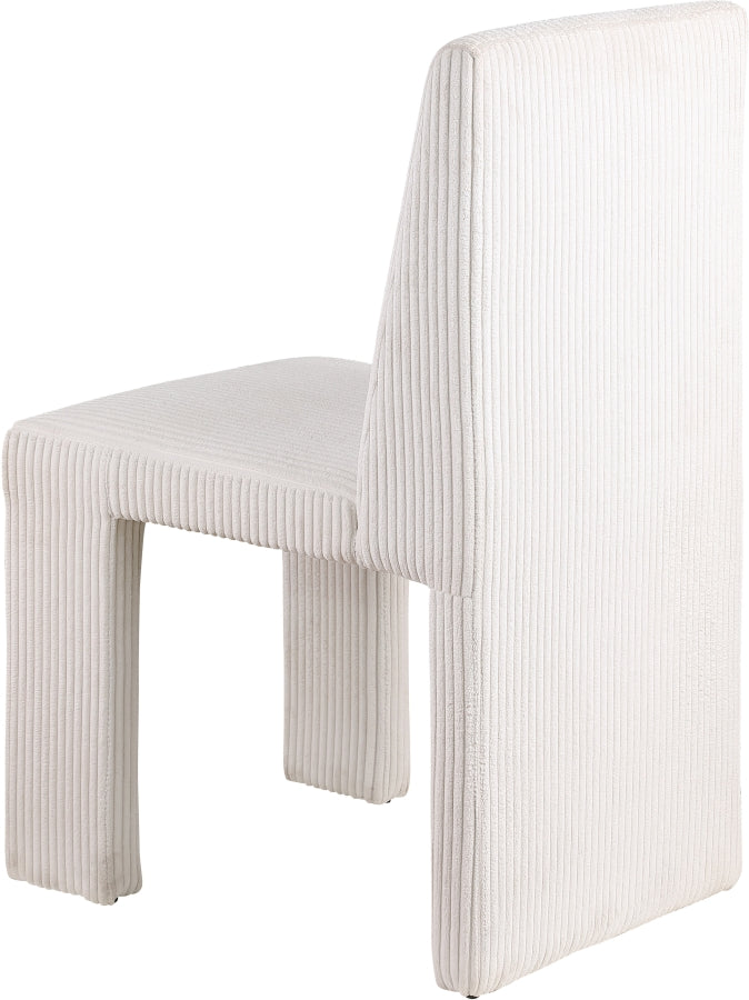 Benson Corduroy Fabric Upholstered Dining Chair in Cream, Set of 2 - 757Cream-C