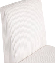 Benson Corduroy Fabric Upholstered Dining Chair in Cream, Set of 2 - 757Cream-C