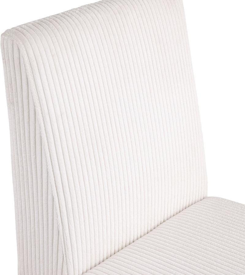 Benson Corduroy Fabric Upholstered Dining Chair in Cream, Set of 2 - 757Cream-C