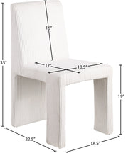 Benson Corduroy Fabric Upholstered Dining Chair in Cream, Set of 2 - 757Cream-C