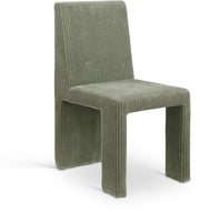 Benson Corduroy Fabric Upholstered Dining Chair in Green, Set of 2 - 757Green-C