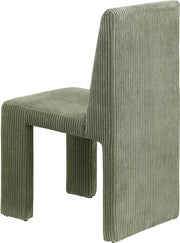 Benson Corduroy Fabric Upholstered Dining Chair in Green, Set of 2 - 757Green-C