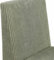 Benson Corduroy Fabric Upholstered Dining Chair in Green, Set of 2 - 757Green-C