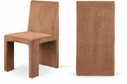 Benson Corduroy Fabric Upholstered Dining Chair in Saddle, Set of 2 - 757Saddle-C