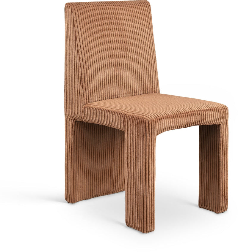 Benson Corduroy Fabric Upholstered Dining Chair in Saddle, Set of 2 - 757Saddle-C
