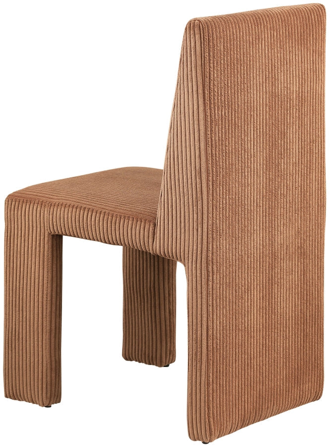 Benson Corduroy Fabric Upholstered Dining Chair in Saddle, Set of 2 - 757Saddle-C