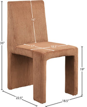 Benson Corduroy Fabric Upholstered Dining Chair in Saddle, Set of 2 - 757Saddle-C
