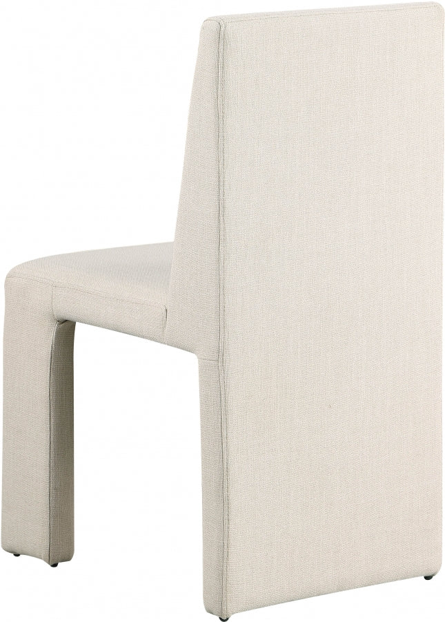 Benson Linen Textured Fabric Upholstered Dining Chair in Beige, Set of 2 - 751Beige-C