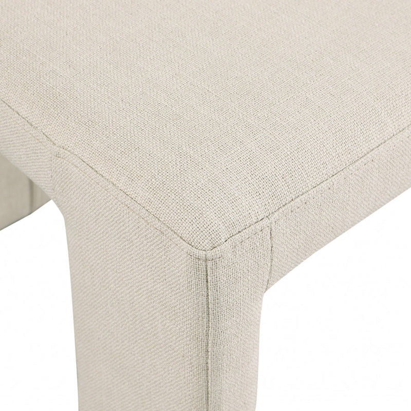Benson Linen Textured Fabric Upholstered Dining Chair in Beige, Set of 2 - 751Beige-C