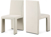Benson Linen Textured Fabric Upholstered Dining Chair in Beige, Set of 2 - 751Beige-C