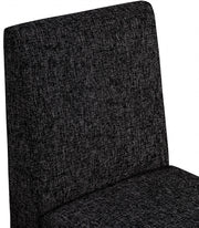 Benson Linen Textured Fabric Upholstered Dining Chair in Black, Set of 2 - 751Black-C