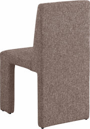 Benson Linen Textured Fabric Upholstered Dining Chair in Brown, Set of 2 - 751Brown-C