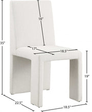 Benson Linen Textured Fabric Upholstered Dining Chair in Cream, Set of 2 - 751Cream-C