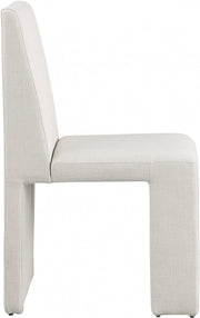 Benson Linen Textured Fabric Upholstered Dining Chair in Cream, Set of 2 - 751Cream-C