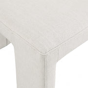 Benson Linen Textured Fabric Upholstered Dining Chair in Cream, Set of 2 - 751Cream-C
