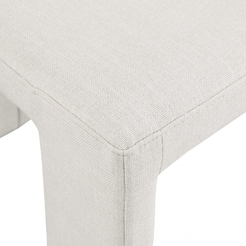 Benson Linen Textured Fabric Upholstered Dining Chair in Cream, Set of 2 - 751Cream-C