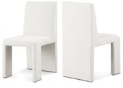 Benson Linen Textured Fabric Upholstered Dining Chair in Cream, Set of 2 - 751Cream-C