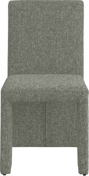 Benson Linen Textured Fabric Upholstered Dining Chair in Green, Set of 2 - 751Green-C
