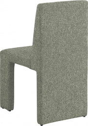 Benson Linen Textured Fabric Upholstered Dining Chair in Green, Set of 2 - 751Green-C