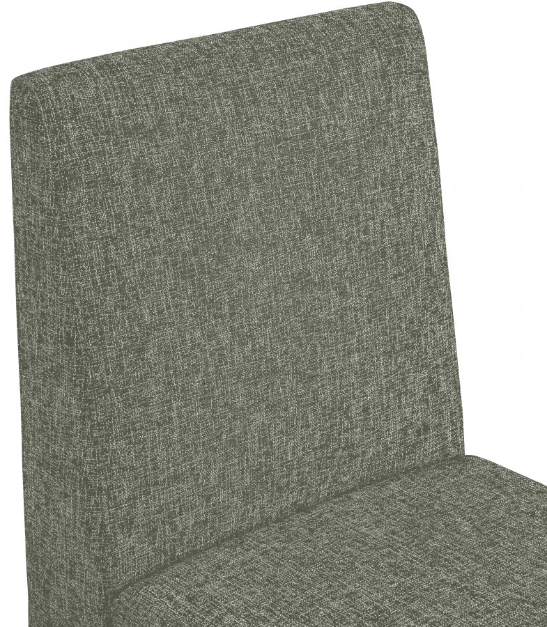 Benson Linen Textured Fabric Upholstered Dining Chair in Green, Set of 2 - 751Green-C
