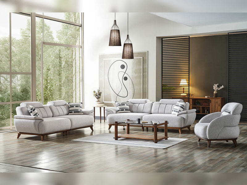 Bentley 4-pieces (2 Sofa & 2 Chair) Livingroom in Light Grey - 200-ELIF-BEN-A571-3311