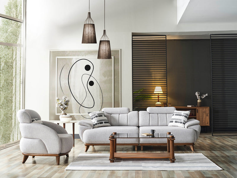 Bentley 4-pieces (2 Sofa & 2 Chair) Livingroom in Light Grey - 200-ELIF-BEN-A571-3311