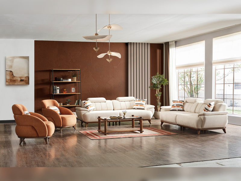 Bentley 4-pieces (2 Sofa & 2 Chair) Livingroom in Light Grey - 200-ELIF-BEN-A571-3311