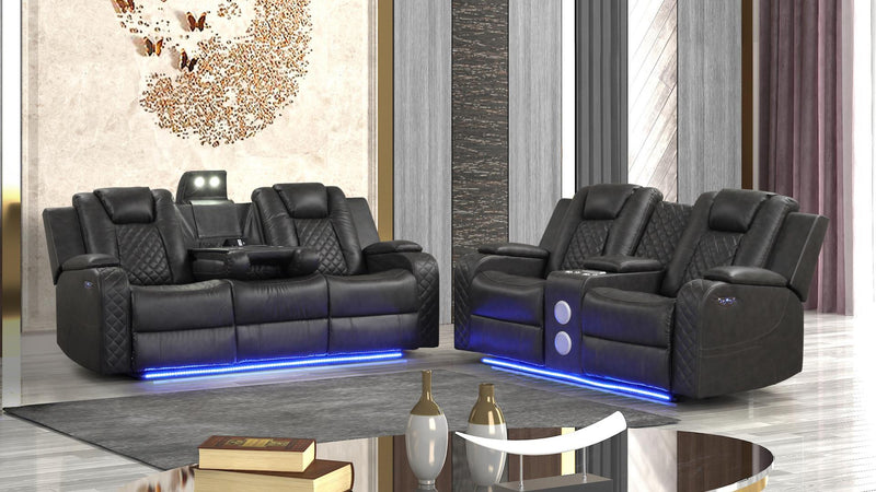 Benz 2 Pc Living Room Set in Gray - Benz 2 Pc Living Room Set in Gray