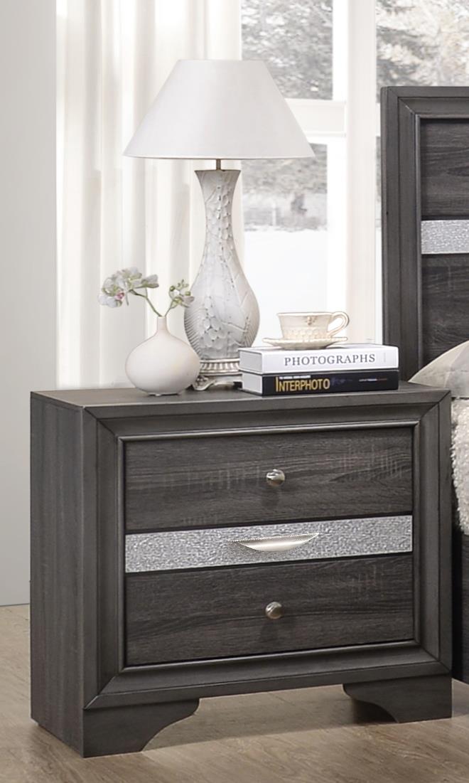 Berea - 2 Drawers Gray Nightstand - B364-N