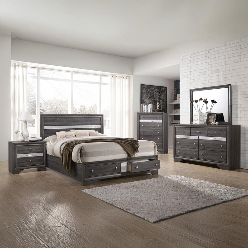 Berea - Gray Storage King Bed, Dresser, Mirror - B364-KDM